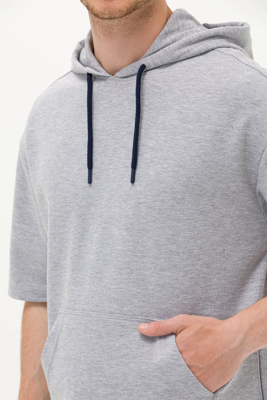 Мужская серая меланжевая толстовка с капюшоном Неожиданная скидка в корзине - U.s. polo assn фото 7