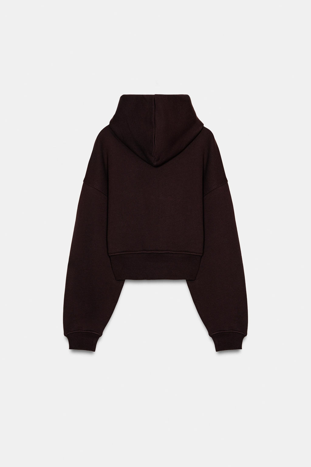 SUDADERA CROPPED CAPUCHA / Marr?n - Zara фото 8
