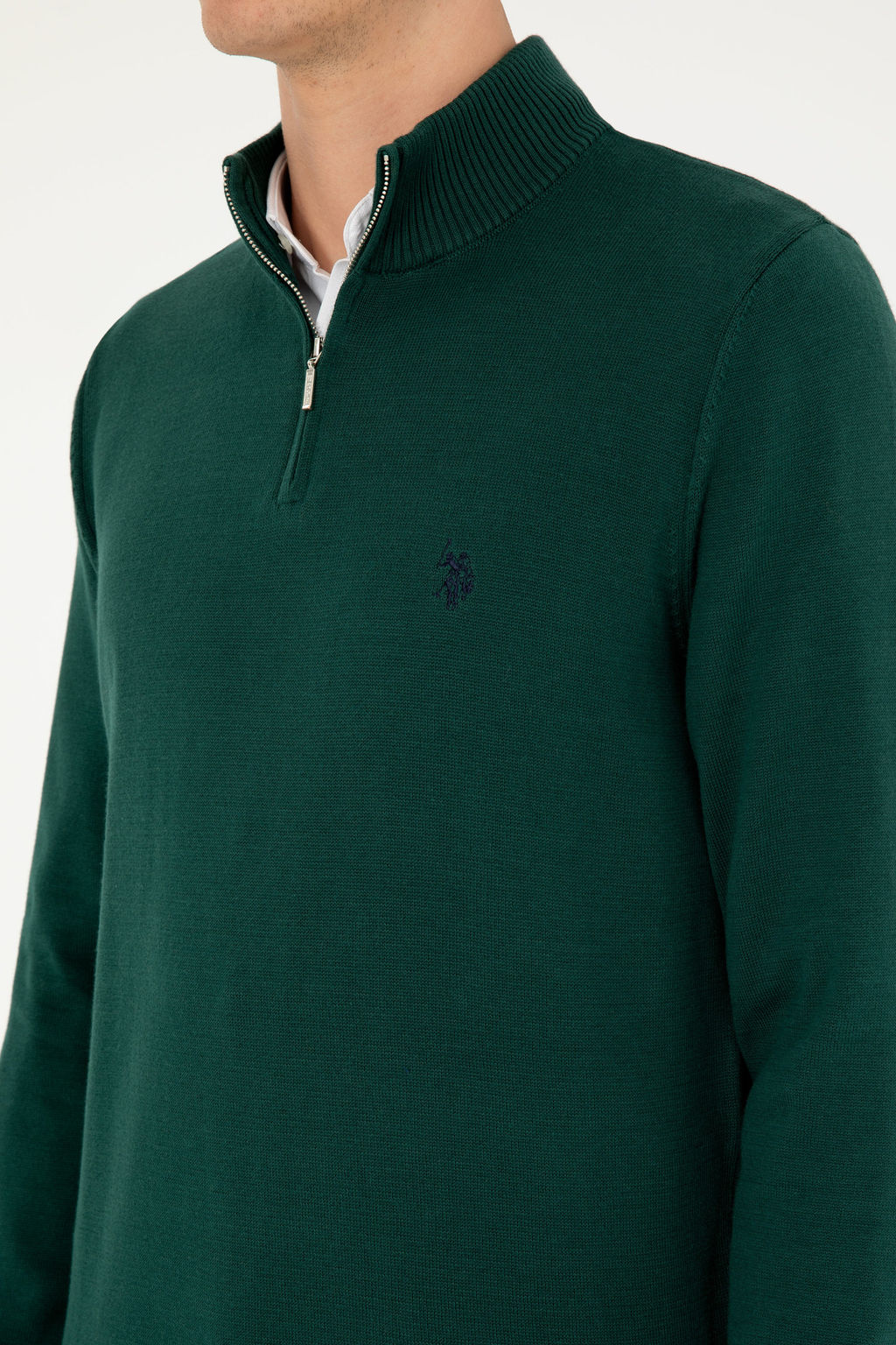Мужской темно-зеленый базовый свитер - U.s. polo assn фото 21