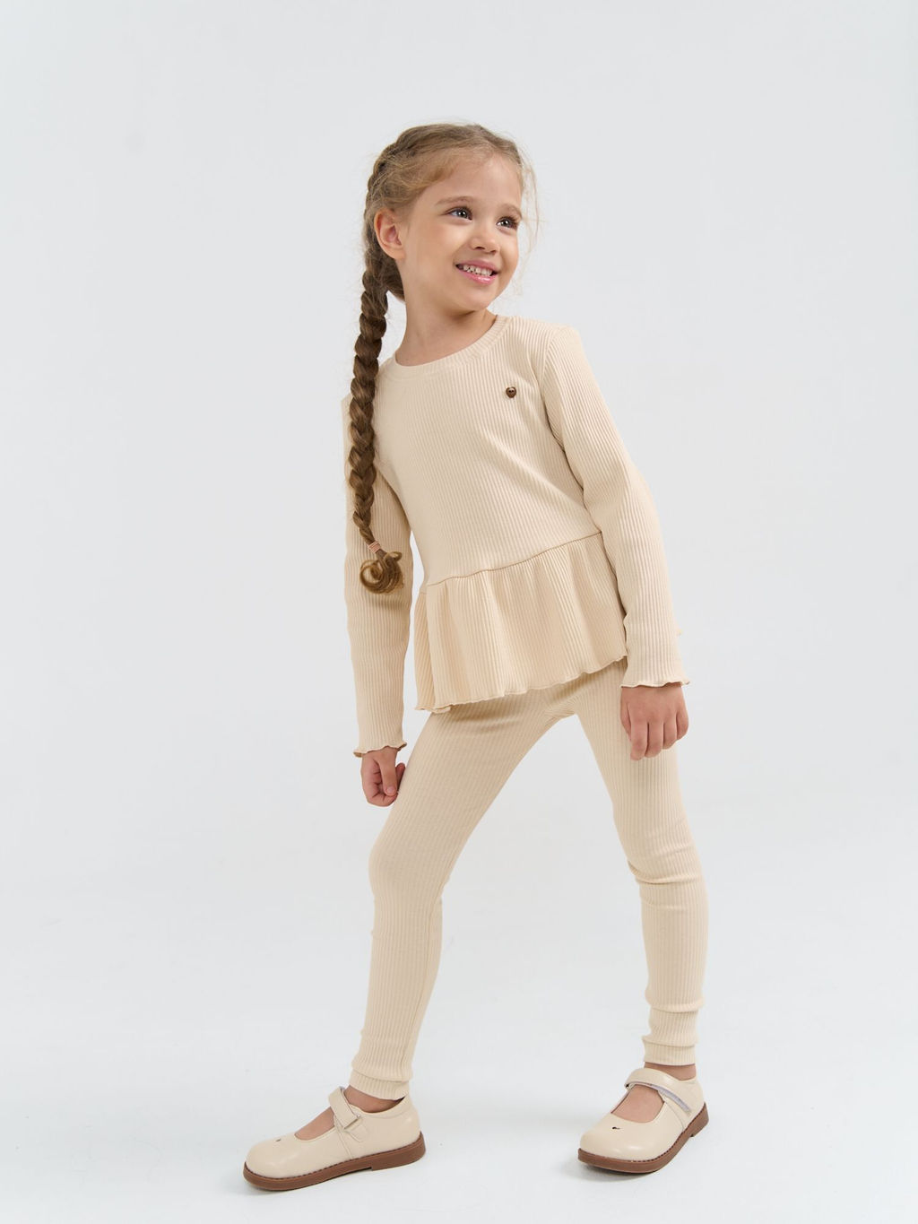 Лосины Крем-брюле в рубчик - Bungly фото 7