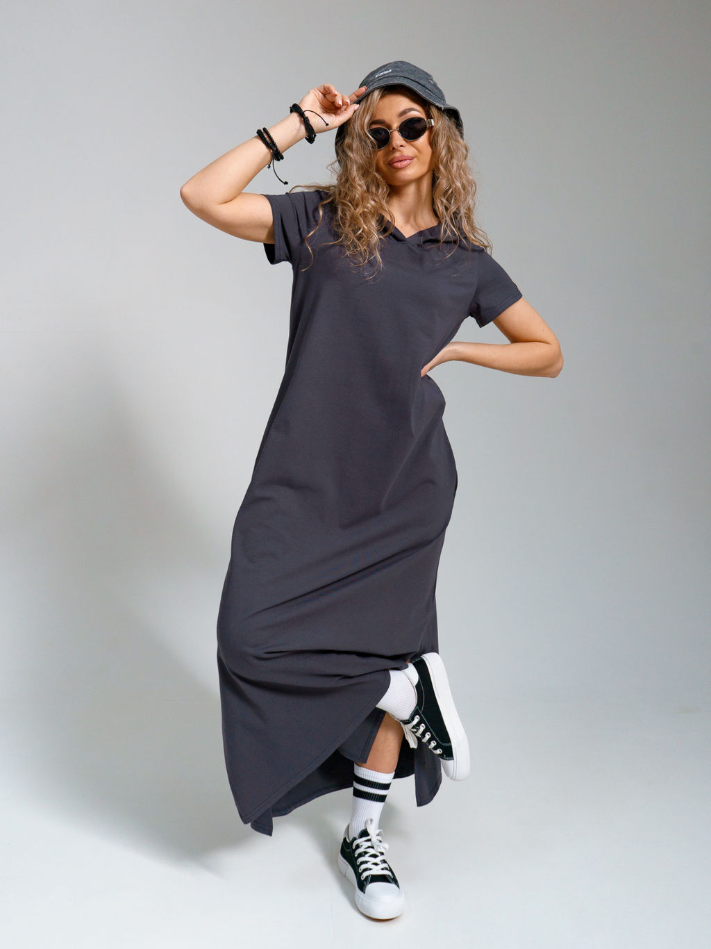 970 Платье-мантия "Серый"