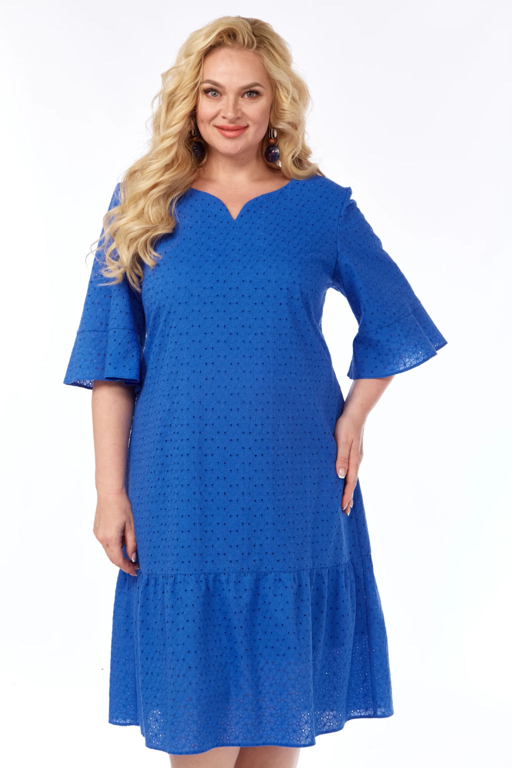 Платье хлопковое из шитья летнее синее - Almond фото 7