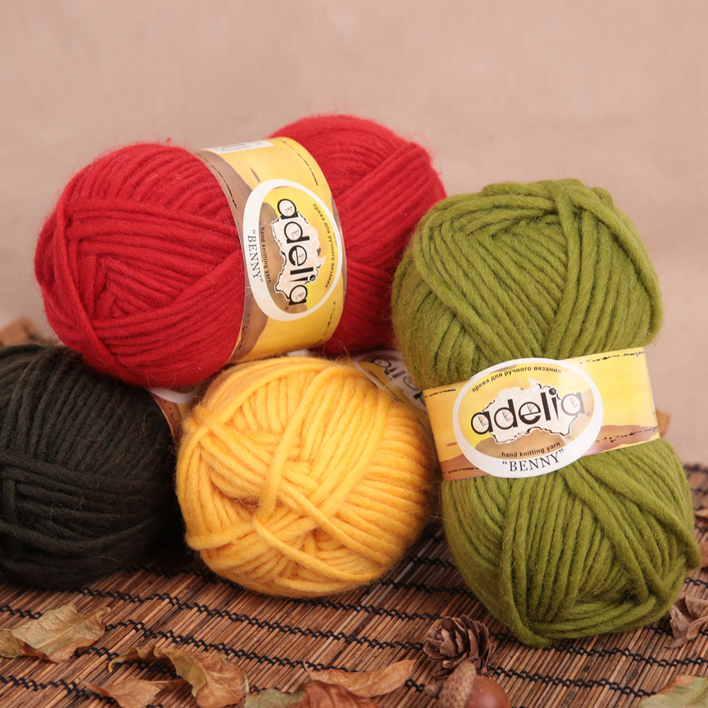 Пряжа ADELIA BENNY 100% шерсть 5 шт. х 100 г 96 м  5 м