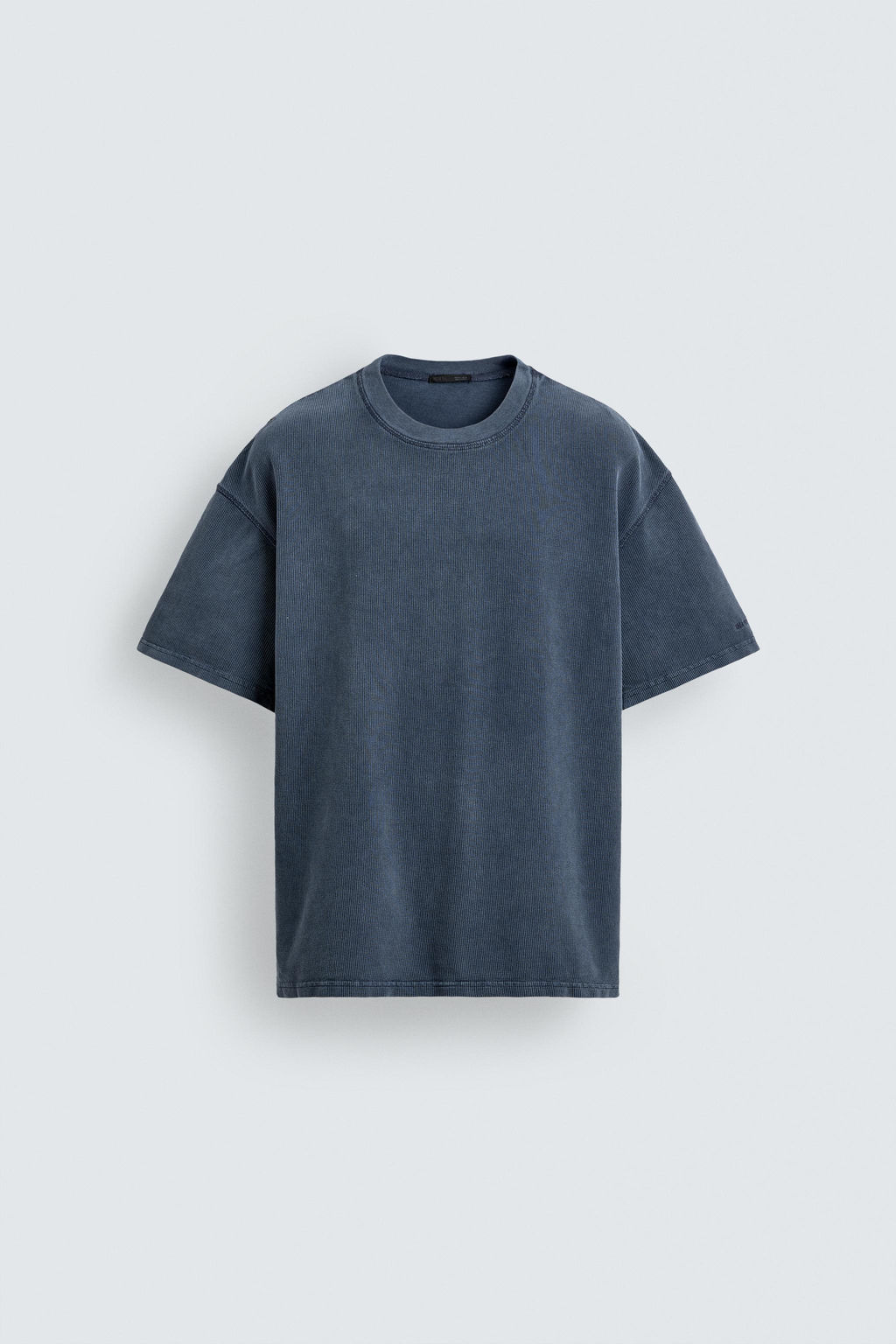 CAMISETA LAVADA ESTRUCTURA WAFFLE / Azul