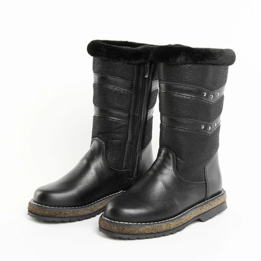 Сапоги натуральная замша, натуральная овчина, черные, войлочная подошва, - Мирунт фото 17