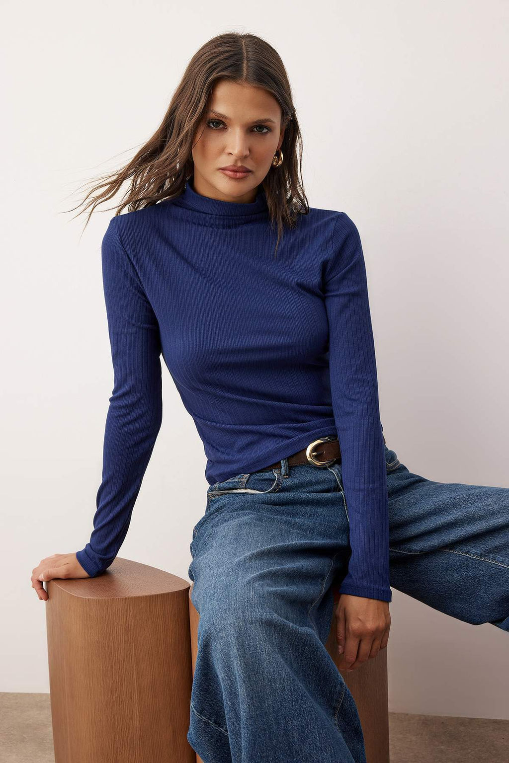 Ekru More Sustainable Fitted/Vucuda Oturan Fitilli Esnek Orme Bluz TWOAW26BZ00227 - Trendyolmilla фото 9