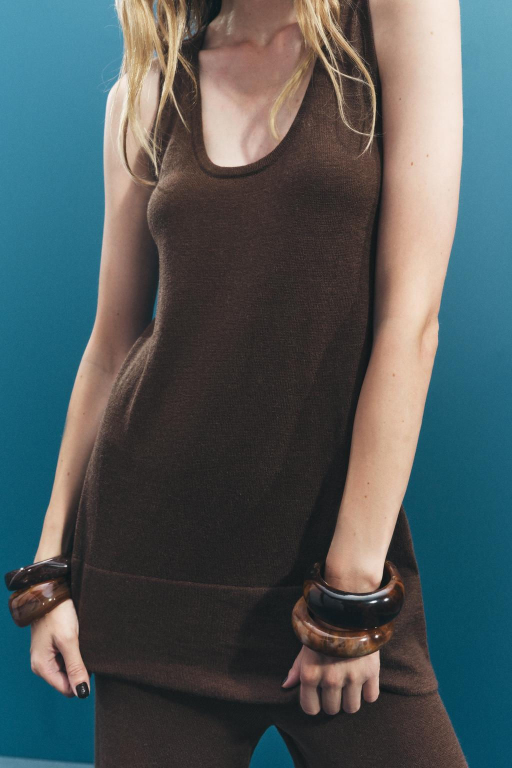 PLAIN KNIT SLEEVELESS TOP - Zara фото 4