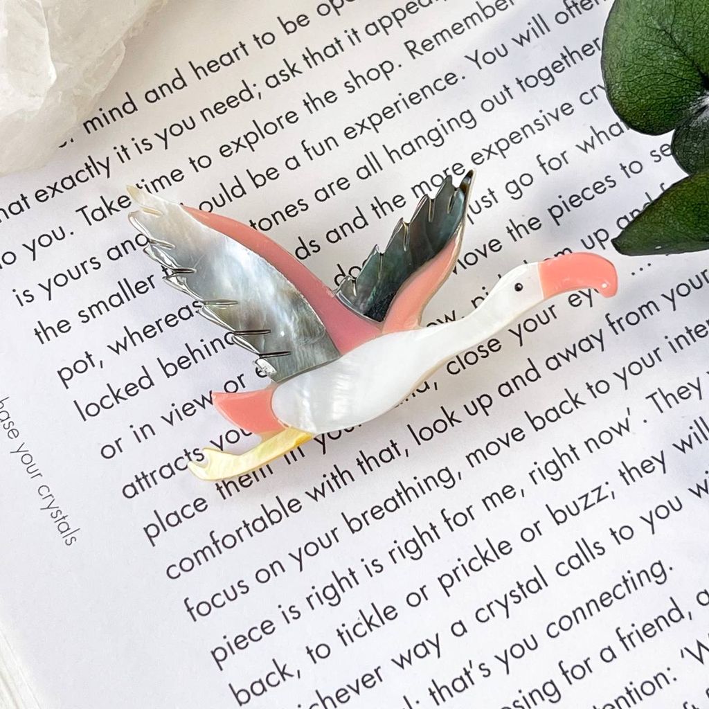 Брошь "Птица" Перламутр