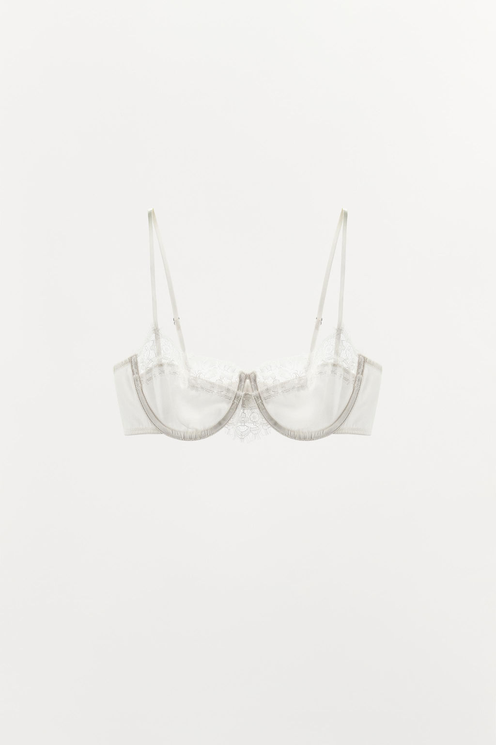 BRALETTE AROS SEDA ENCAJE / Crudo claro - Zara фото 10