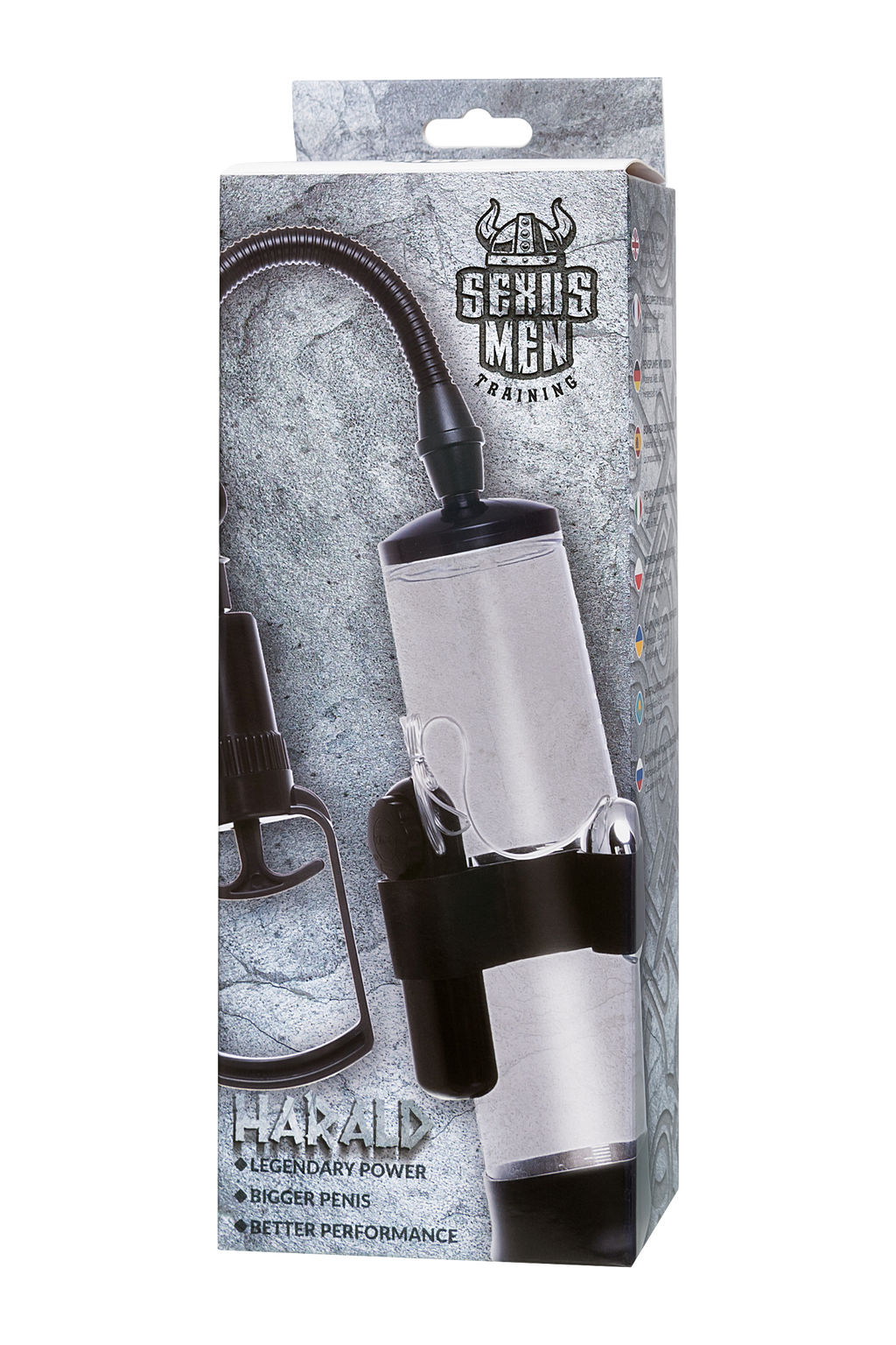 Механическая помпа для пениса Sexus Men Training Harald, ABS-пластик, черный, 64 см