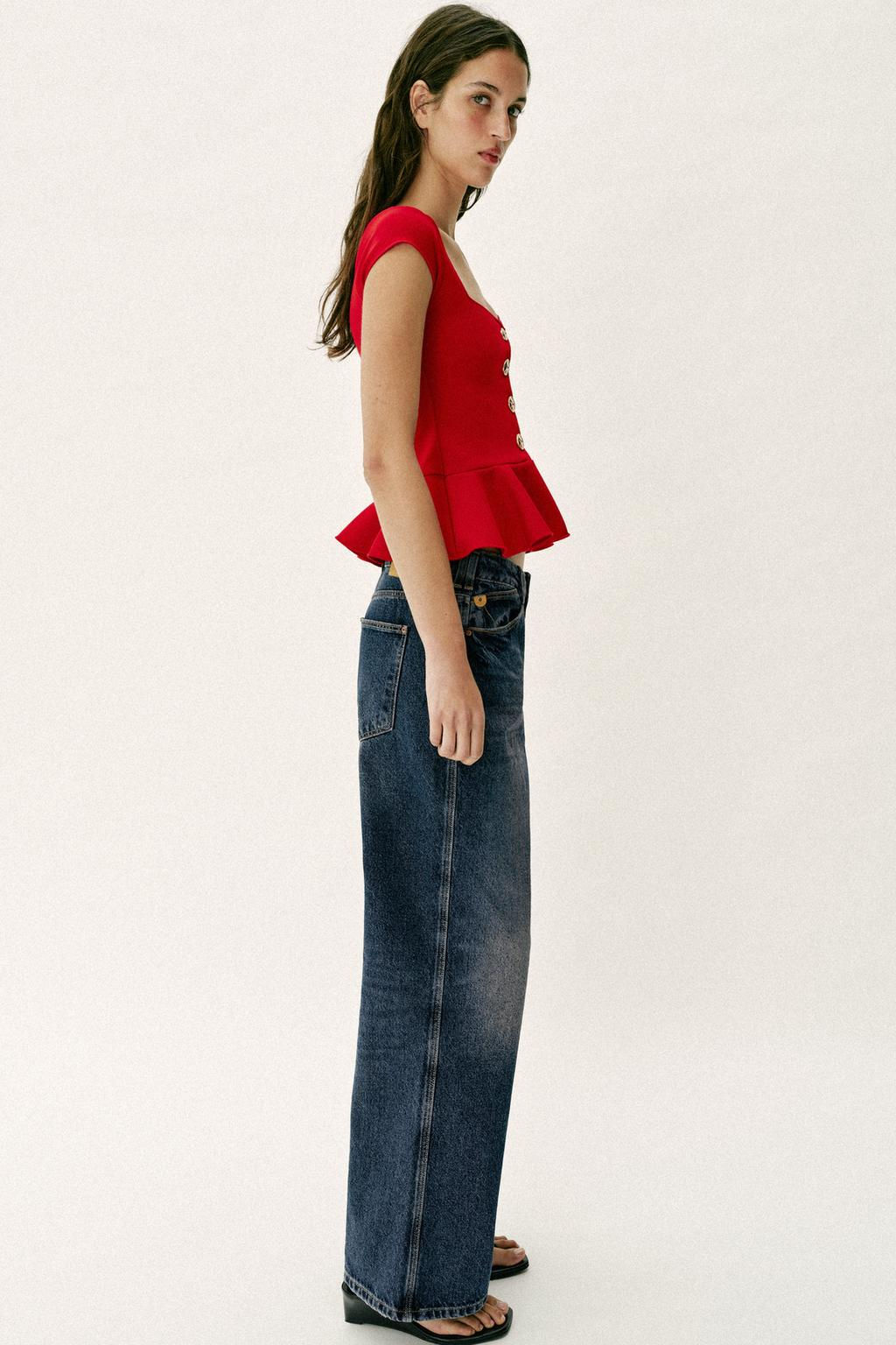 TOP PEPLUM BOTONES / Rojo - Zara фото 12
