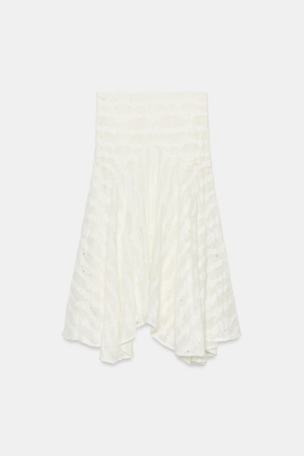 FALDA MIDI ROTOS ASIM?TRICA / Blanco roto - Zara фото 8