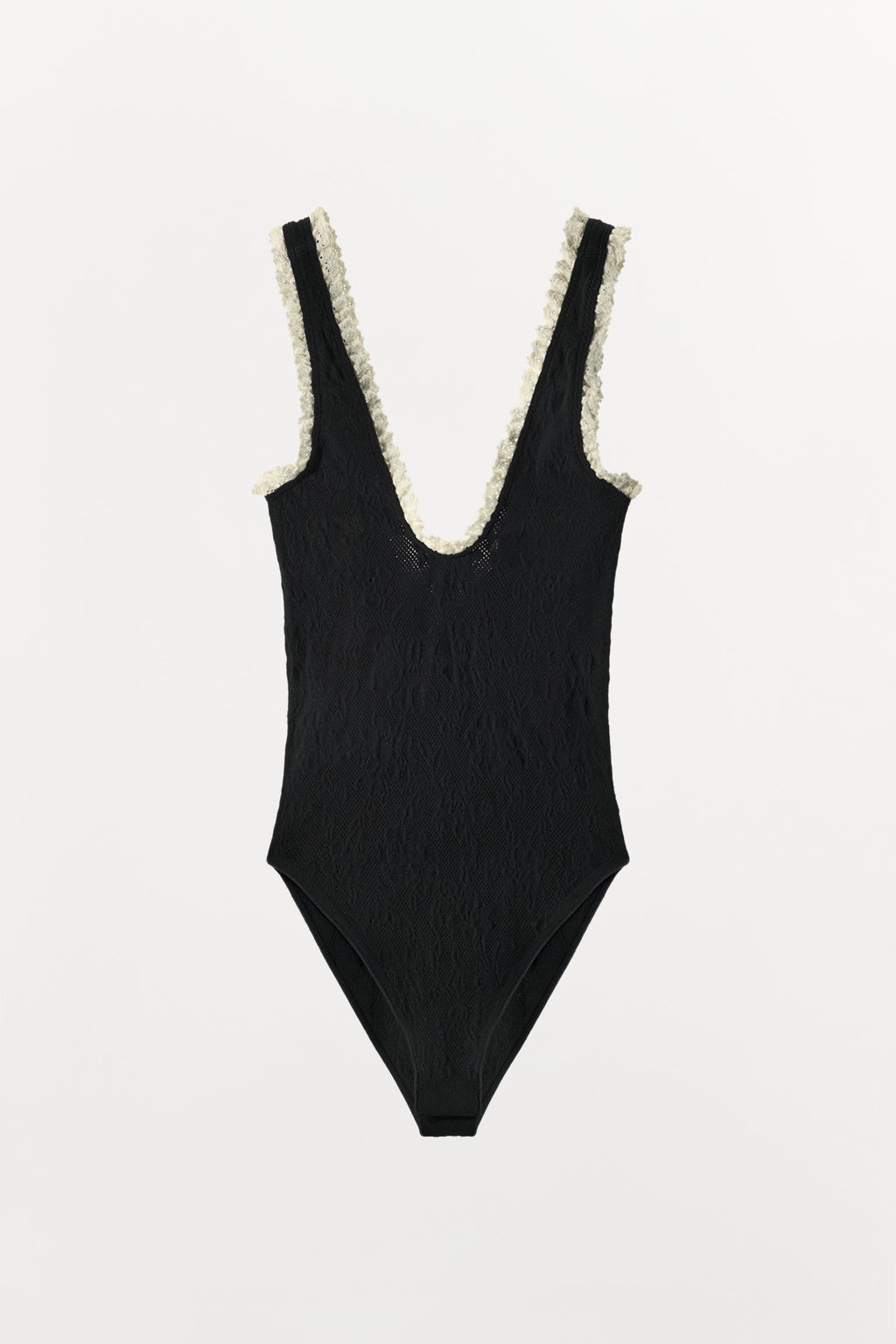 BODY SEAMLESS ENCAJE / Negro / Blanco - Zara фото 9