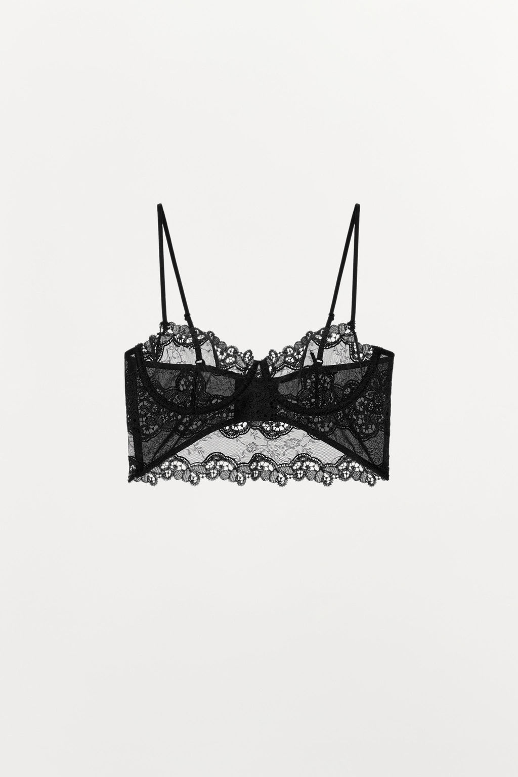 EMBROIDERED LACE UNDERWIRED BRALETTE - Zara фото 7