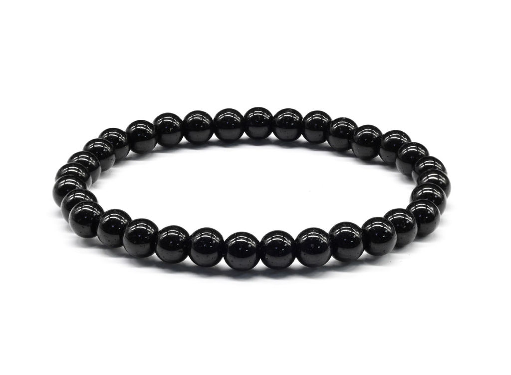 Браслет из агата черного имитация шарик 6мм