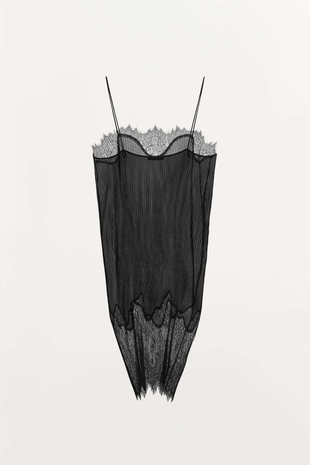 LACE DETAIL PLEATED DRESS - Zara фото 3