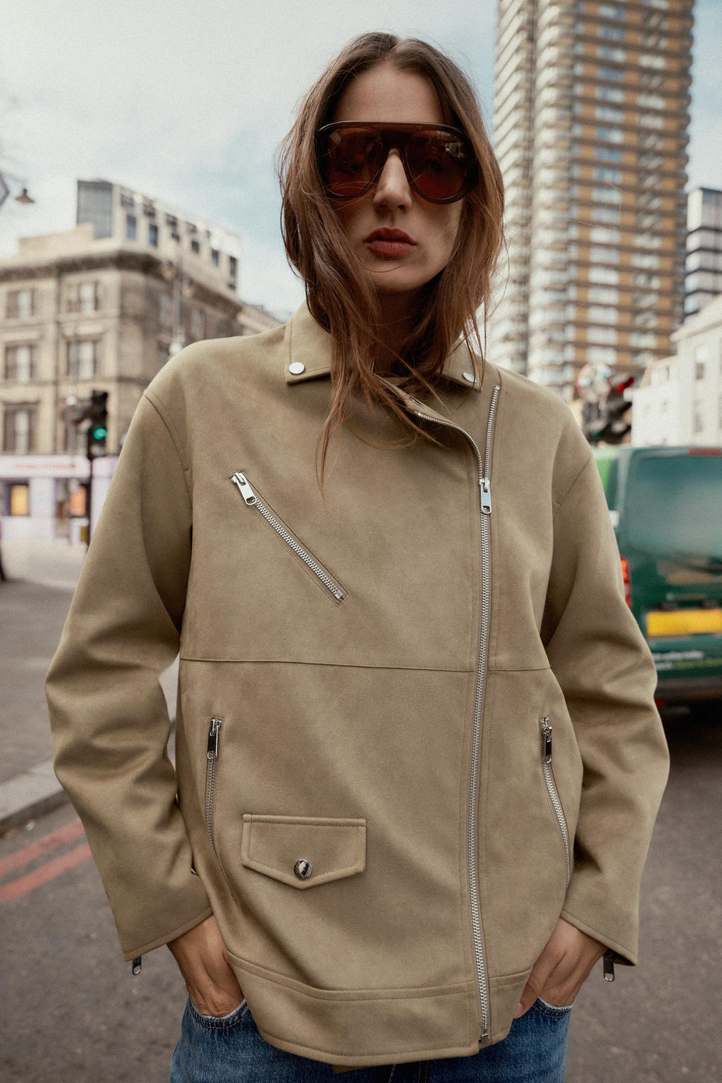 FAUX SUEDE BIKER JACKET - Zara фото 3