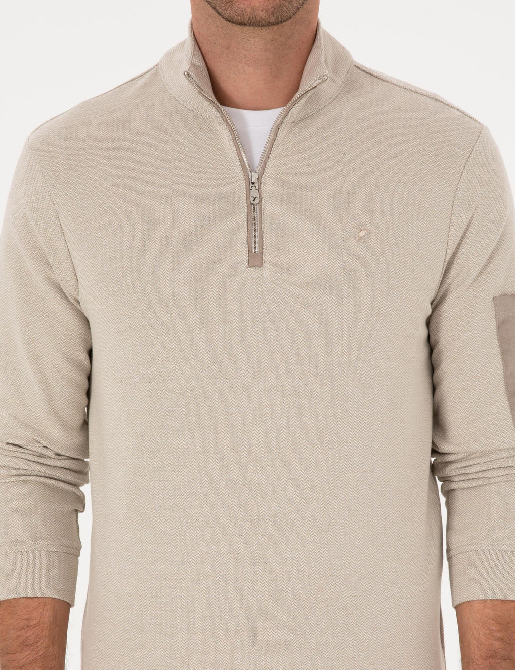 Bej Regular Fit Sweatshirt - Cacharel фото 6