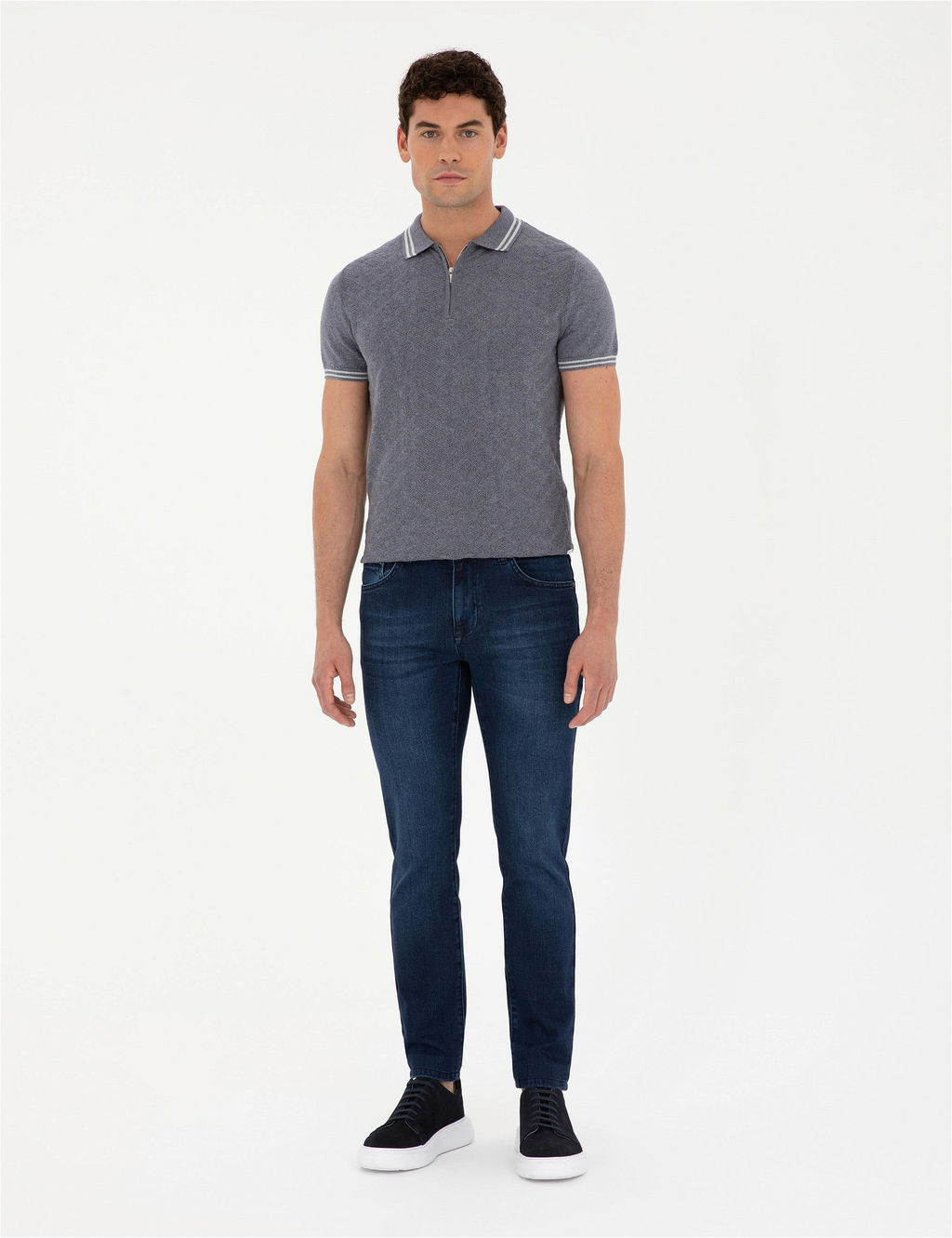 Koyu Lacivert Slim Fit Jean Pantolon