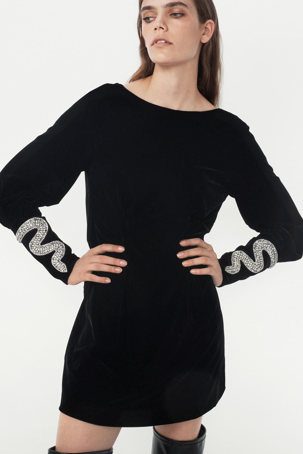 SHORT VELVET DRESS - THE ITEM ZARA WOMAN  фото 2