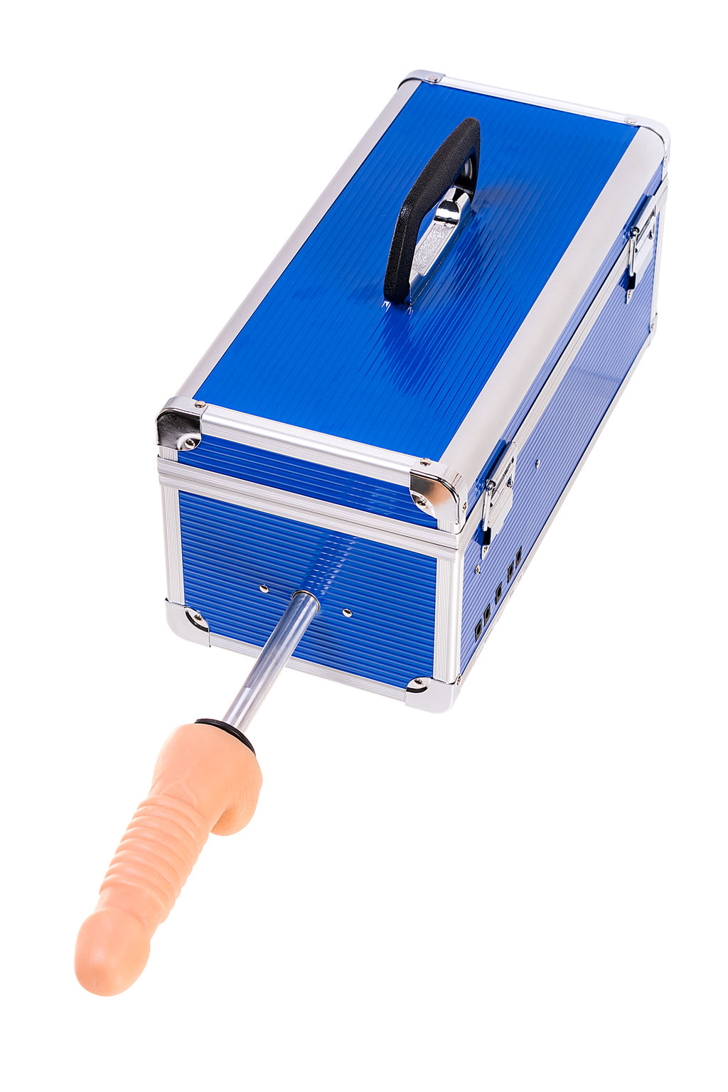 Секс-машина Diva Fuck Box, c двумя насадками, металл, синяя, 39 см  фото 2