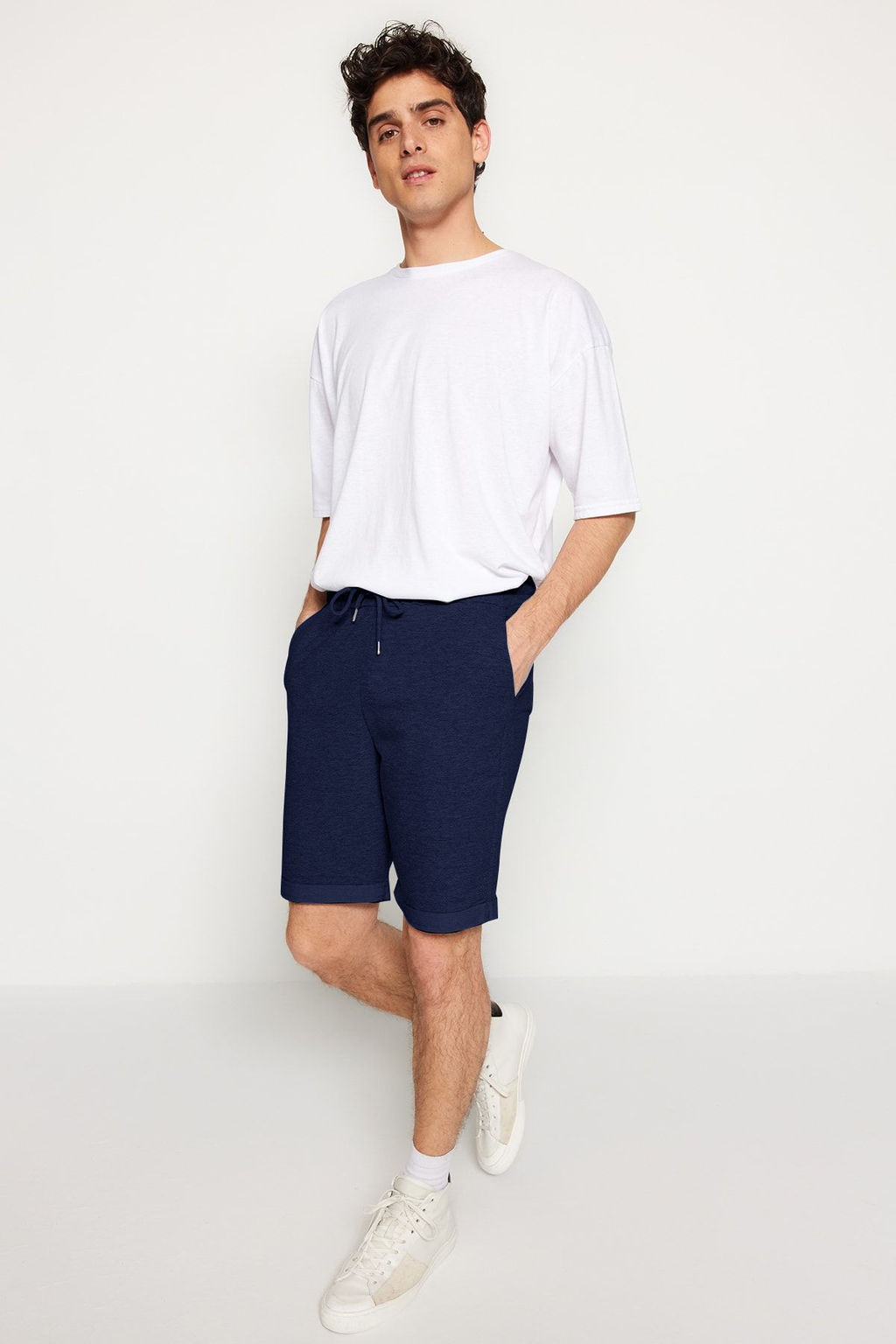 TRENDYOL MAN Gri Regular/Normal Kesim Orta Boy Lastik Belli Bagc?kl? Duble Paca Sort TMNSS21SR0046 - Trendyolmilla фото 7