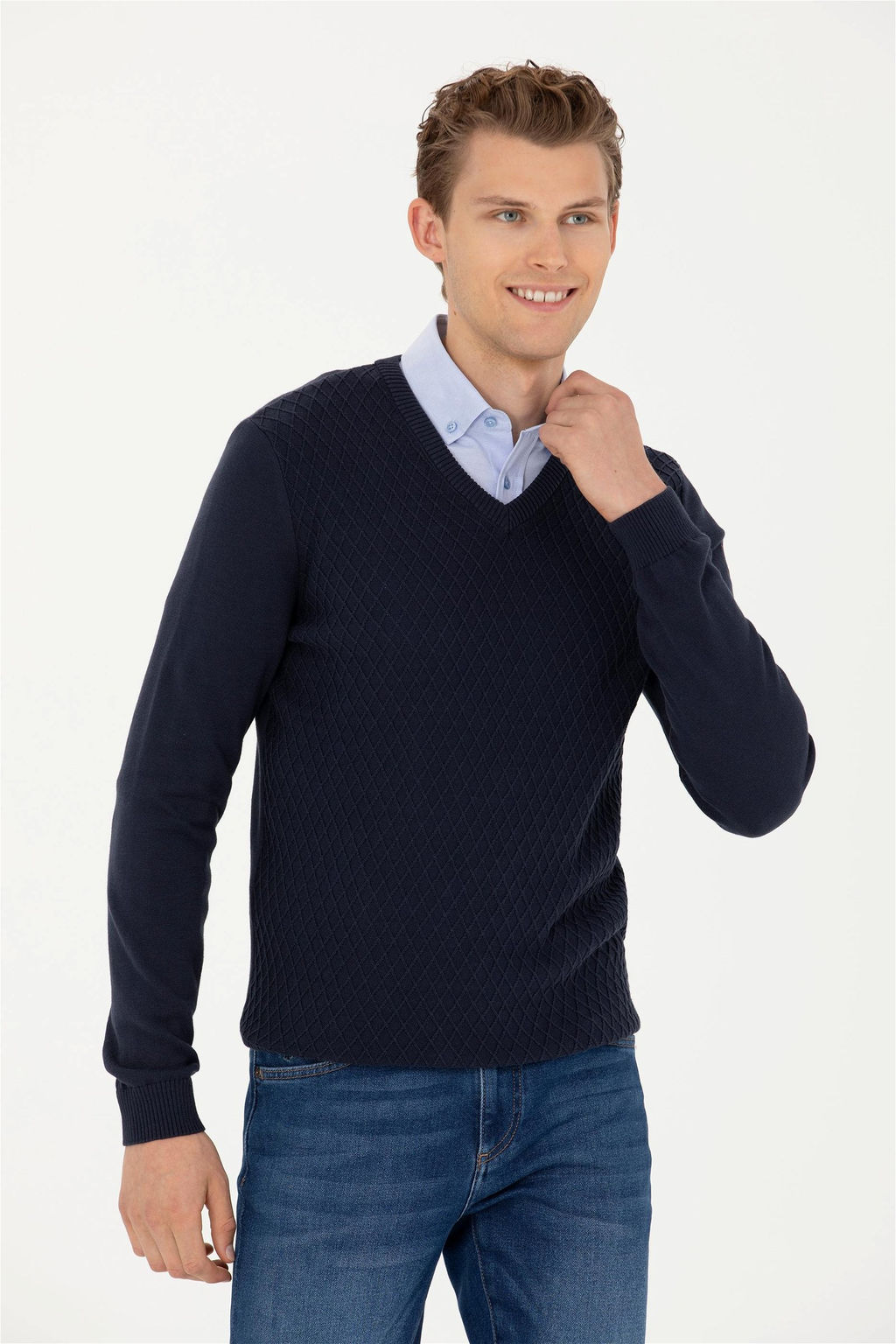 Мужской темно-синий свитер - U.s. polo assn фото 10