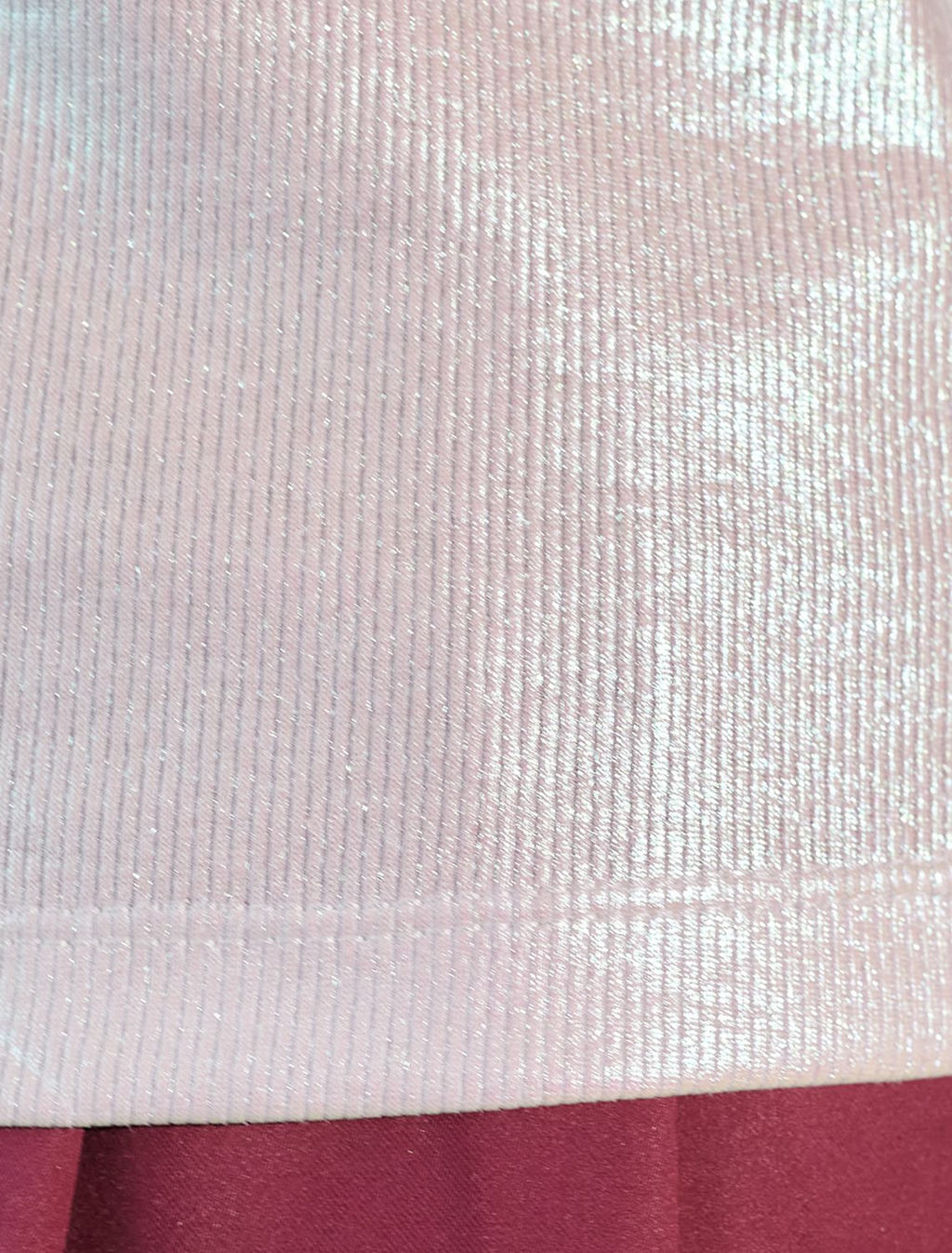 Топ с закрытым декольте из хлопка с эластаном в рубчик с матовым покрытием металлик - Vilatte фото 4