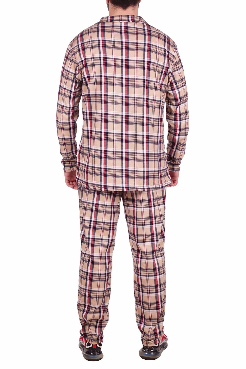 Костюм сорочка+брюки - Оливер - 802 - бежевый / бордо