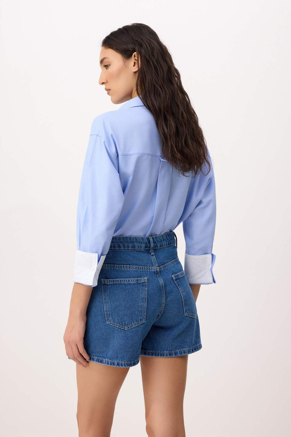 Mavi Dugme Detayl? Denim Sort Etek TWOSS26SR00104 - Trendyolmilla фото 4