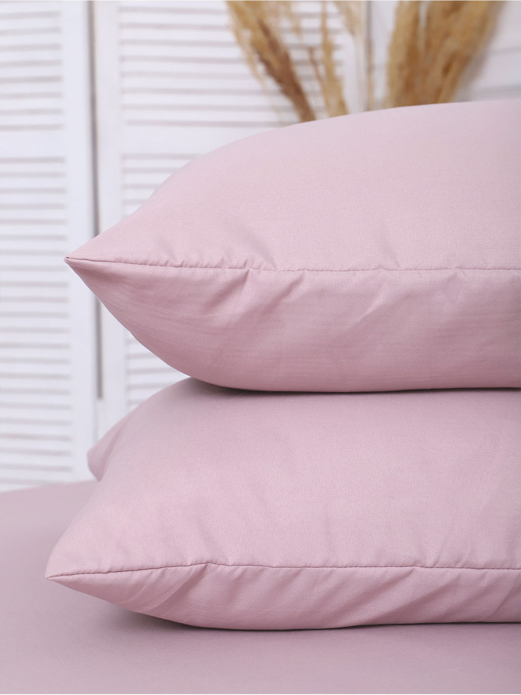 Комплект наволочек полисатин гладкокрашенный - Светло-розовый 50х70