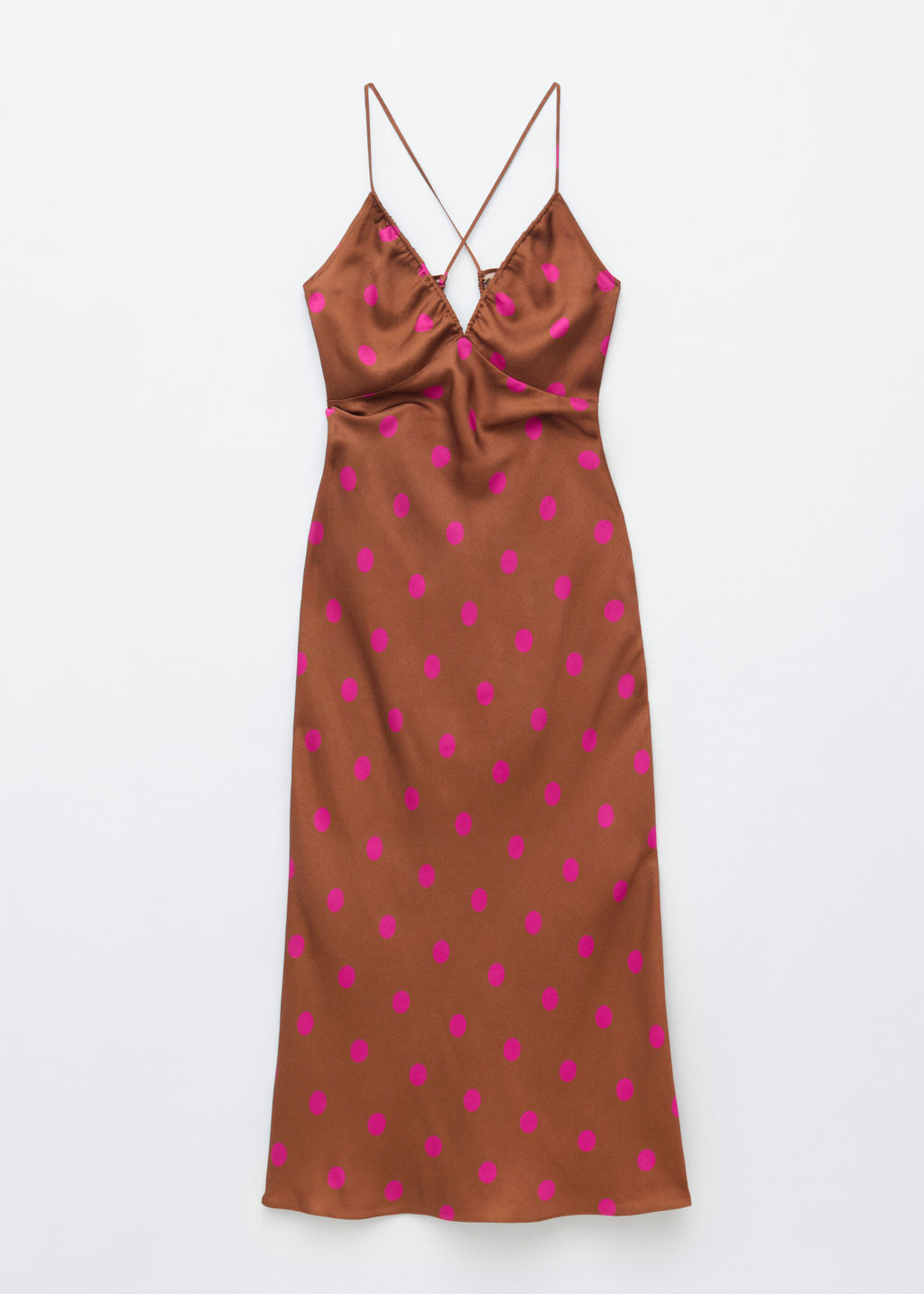 Vestido midi lencero de sat?n