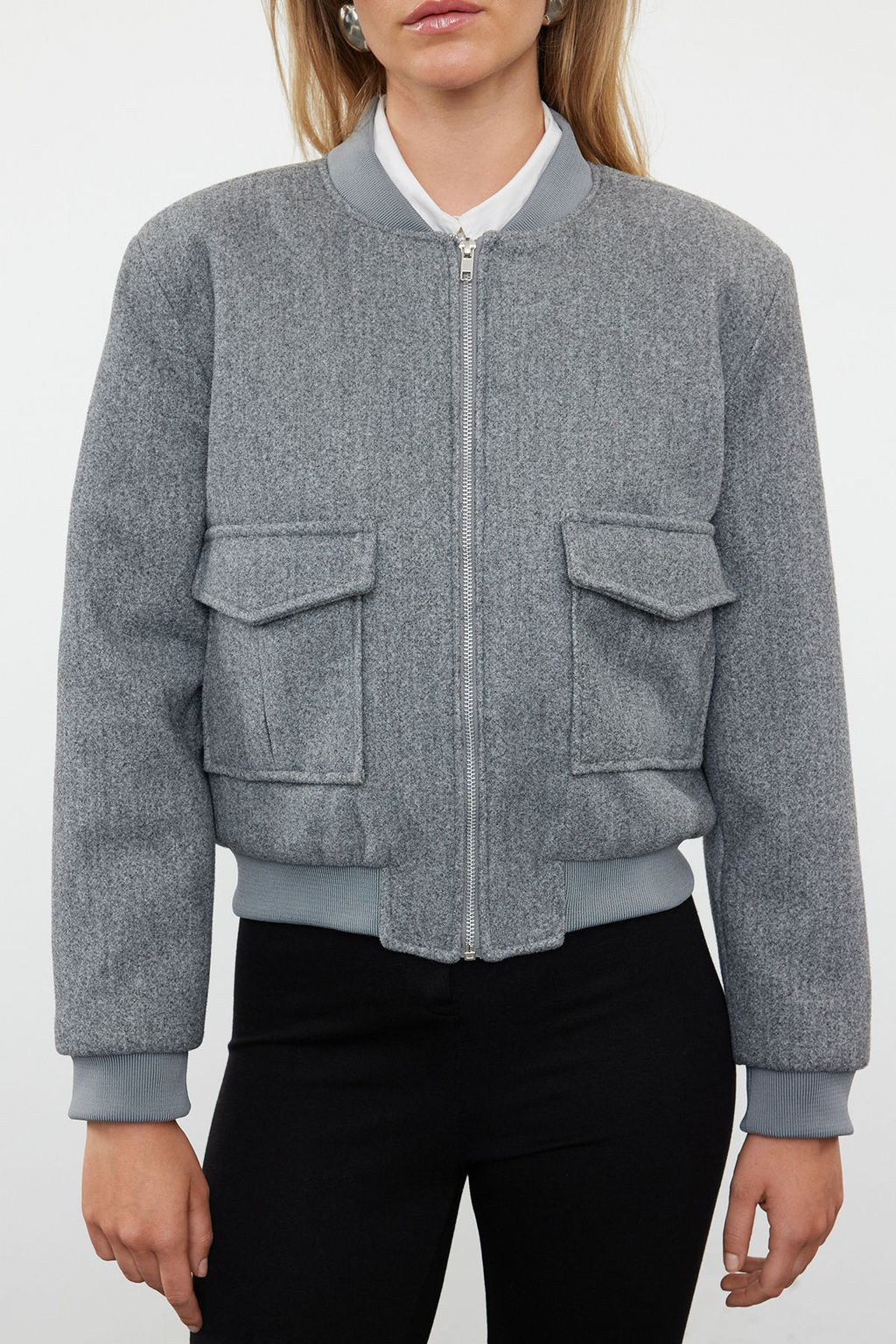 TRENDYOLMILLA Koyu Vizon Regular Kal?p Orme Kase Bomber Ceket Mont TWOAW25MO00085 фото 10