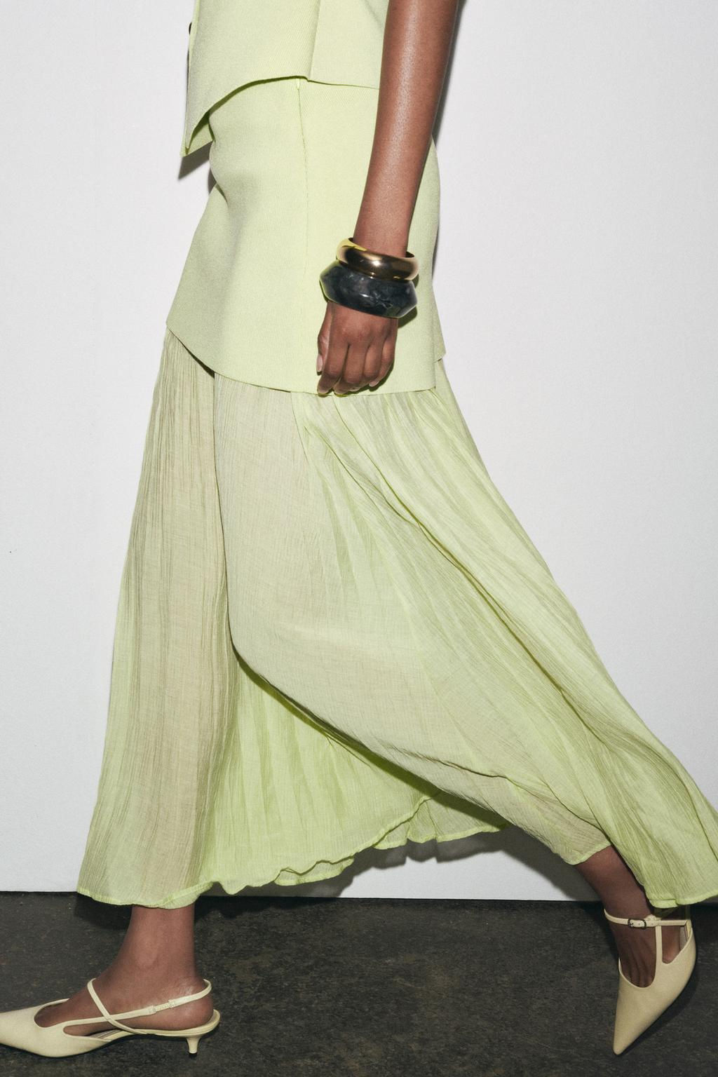 COMBINED PLEATED KNIT SKIRT - Zara фото 18