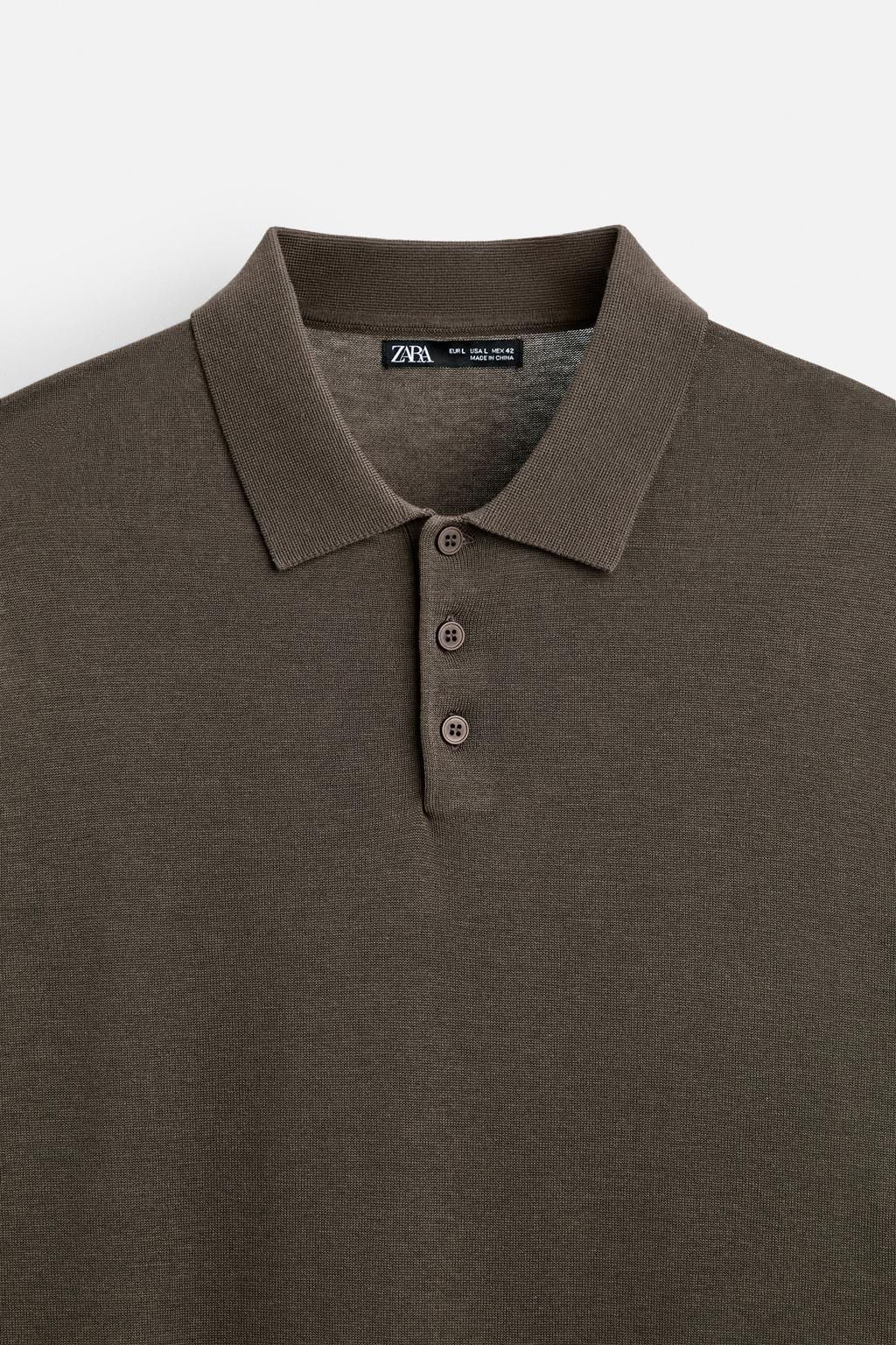 KNIT COTTON - SILK POLO SHIRT - Zara фото 25
