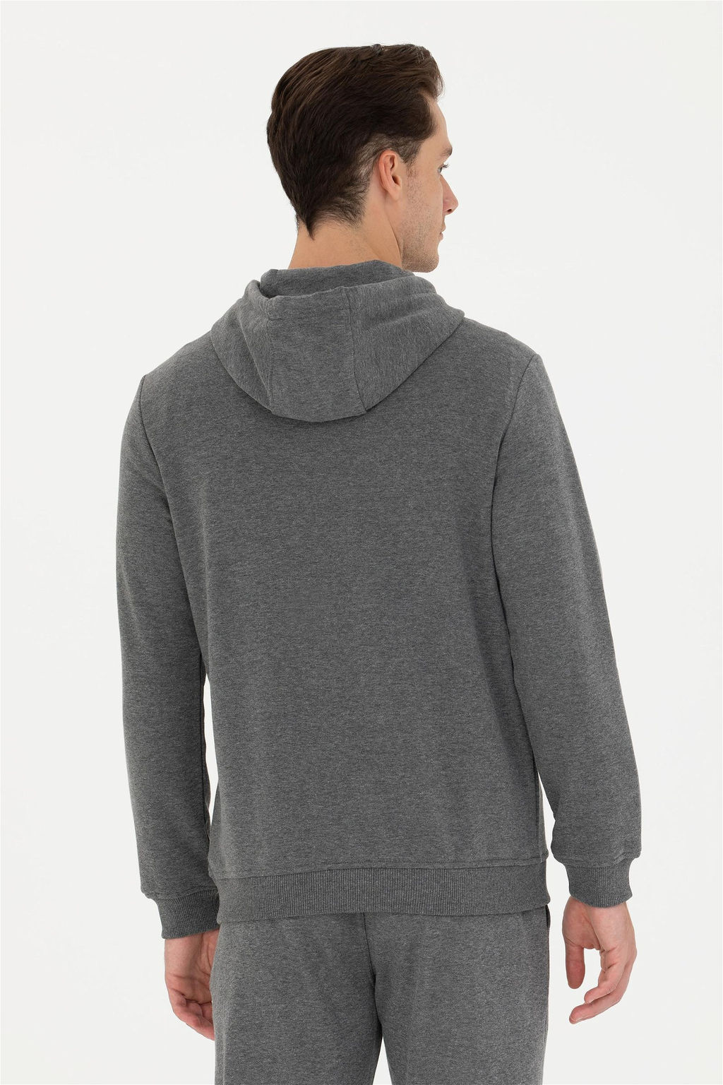 U. S. Polo Assn Мужская базовая толстовка с капюшоном антрацитового меланжевого цвета - U.s. polo assn фото 5