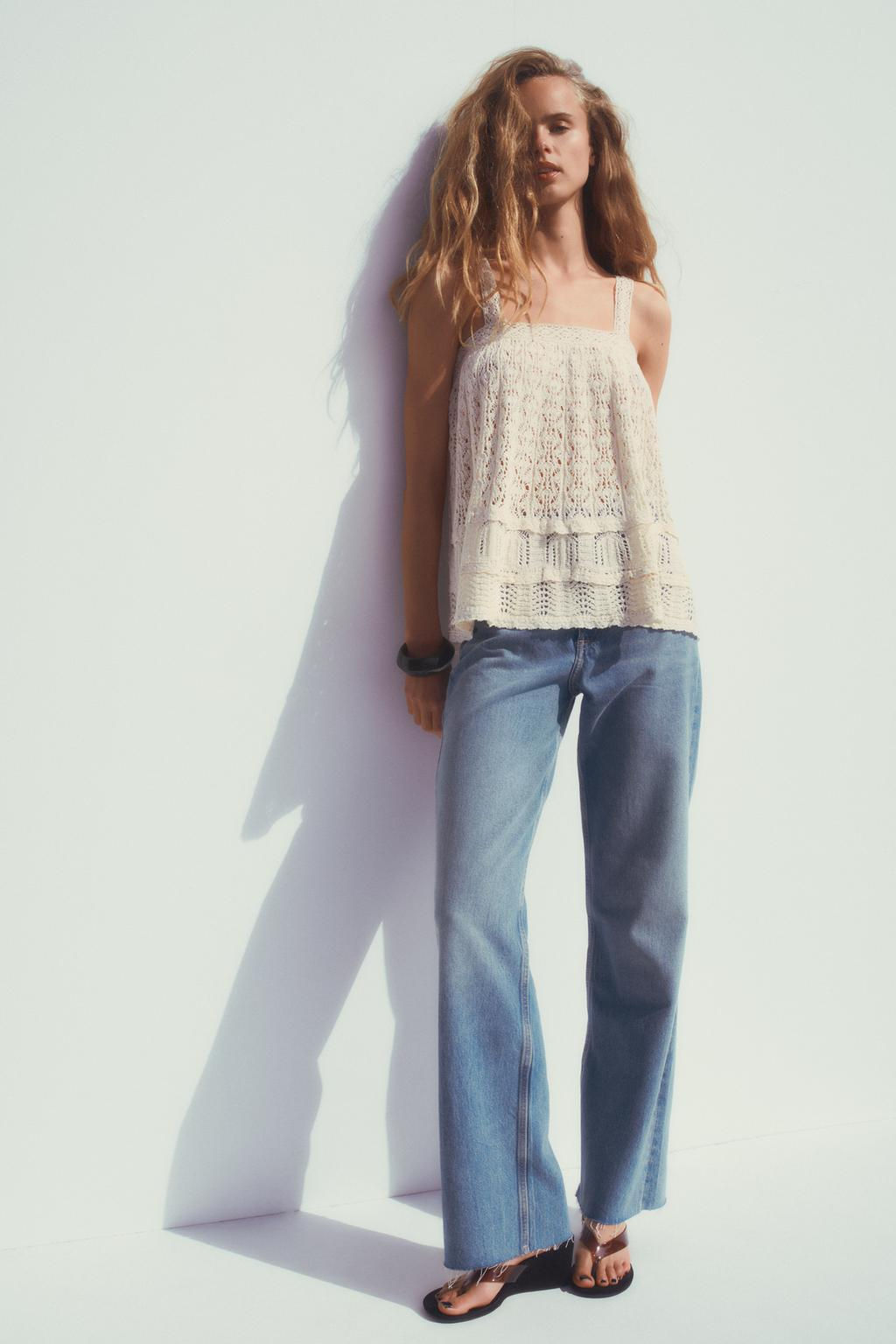 POINTELLE KNIT LACE TRIM TOP - Zara фото 3