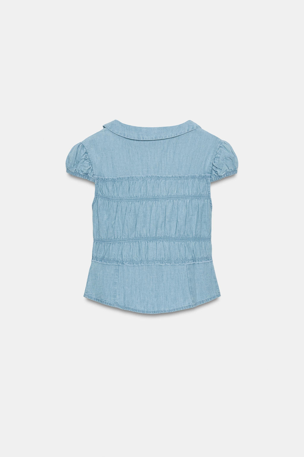 CAMISA FRUNCES CUELLO BOBO / Azul - Zara фото 7