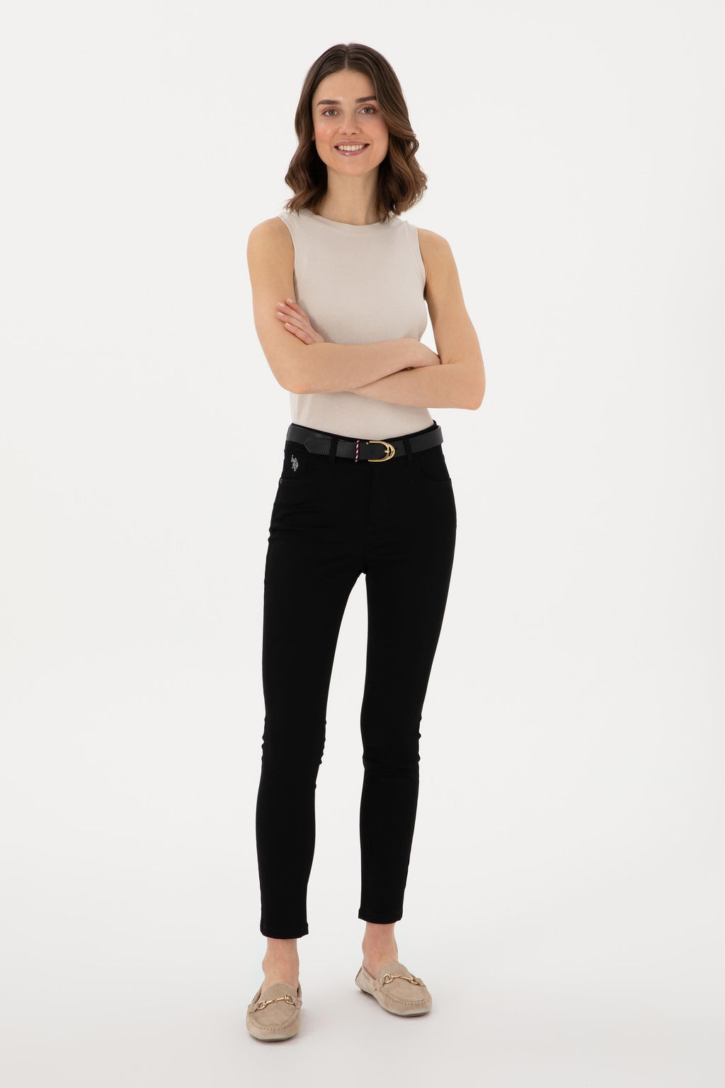 Kad_n Siyah Toothpick Fit Kanvas Pantolon