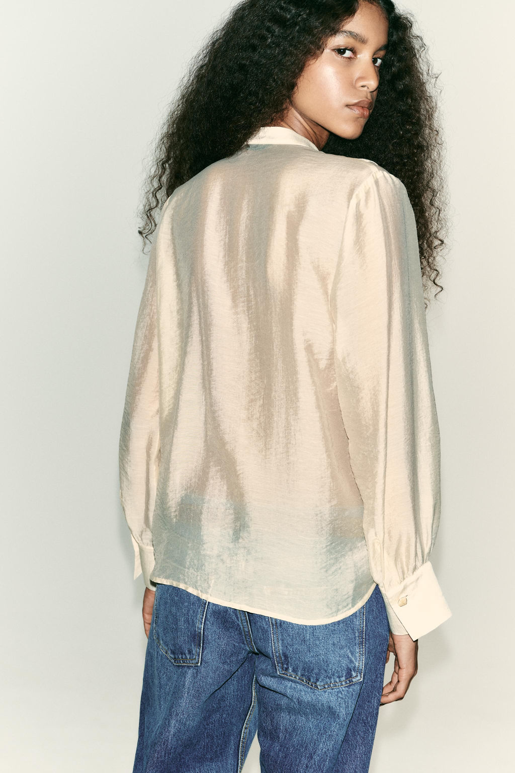 RUFFLED BLOUSE WITH TIES - Zara фото 5