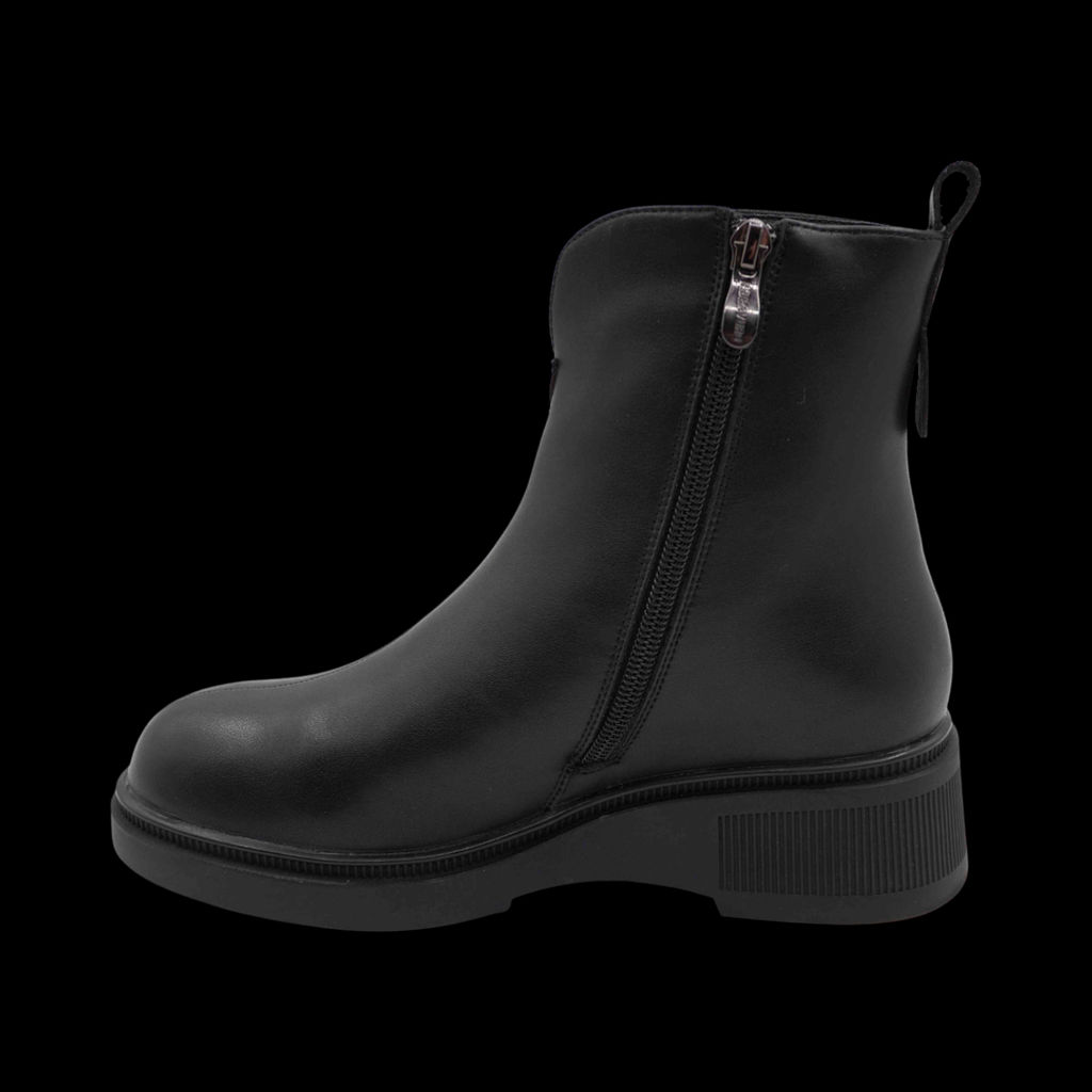 Ботинки из натуральной кожи на меху KY-63-028 черные