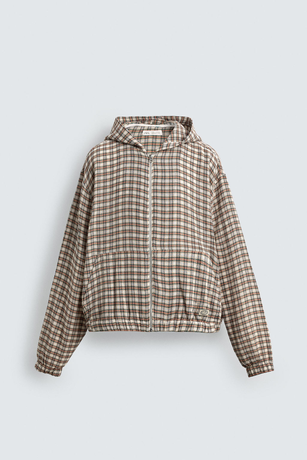 HOODED CHECK OVERSHIRT