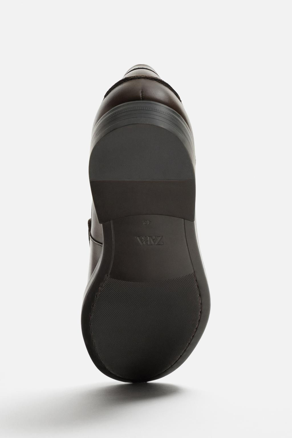 LEATHER PENNY LOAFERS - Zara фото 6