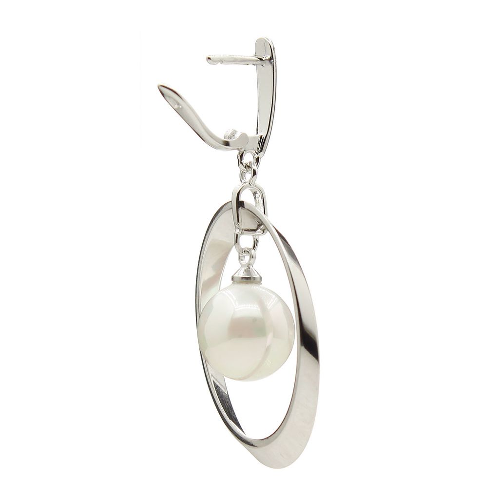 Серьги Чаровница майорка белая - Agat77 фото 2