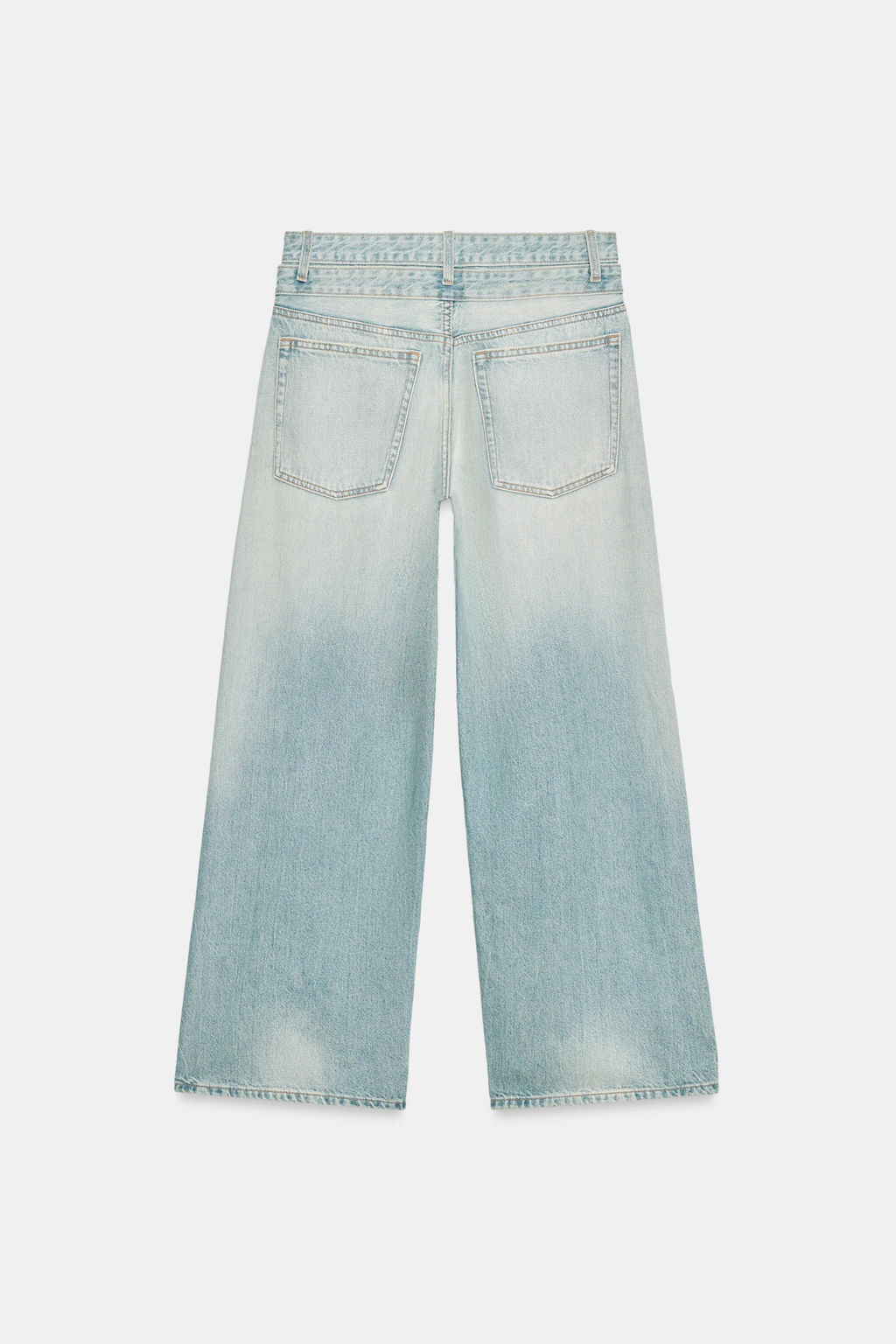 JEANS TRF RECTOS CINTURILLA DOBLE TIRO MEDIO / Azul claro