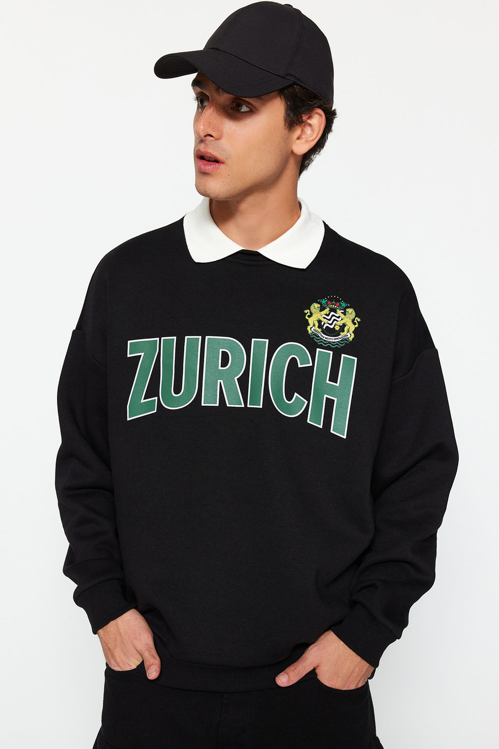 TRENDYOL MAN Premium Indigo Oversize/Genis Kesim Gomlek Ici Polarl? Sweatshirt TMNAW24SW00187 - Trendyolmilla фото 19