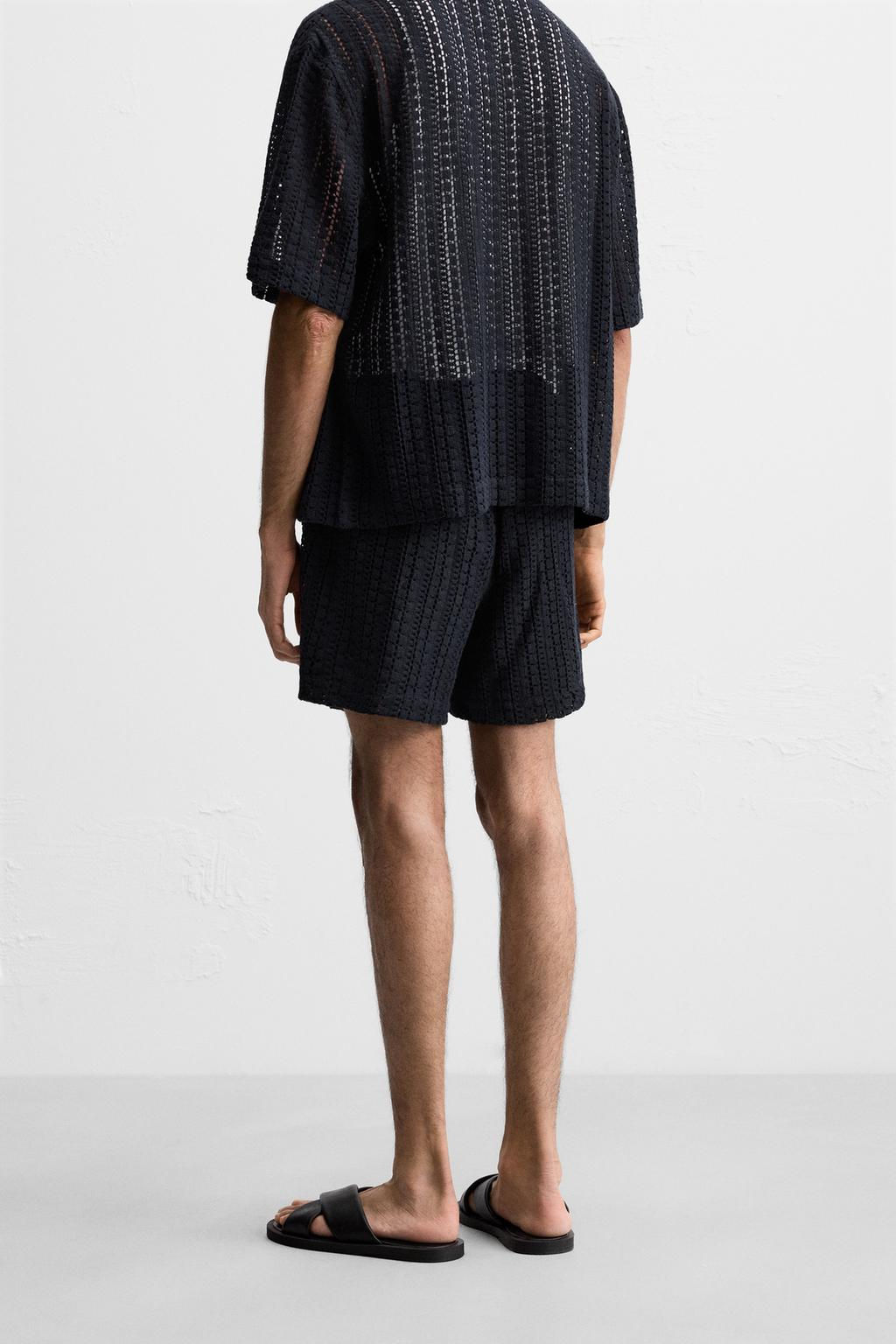 TEXTURED CROCHET BERMUDA SHORTS - Zara фото 3