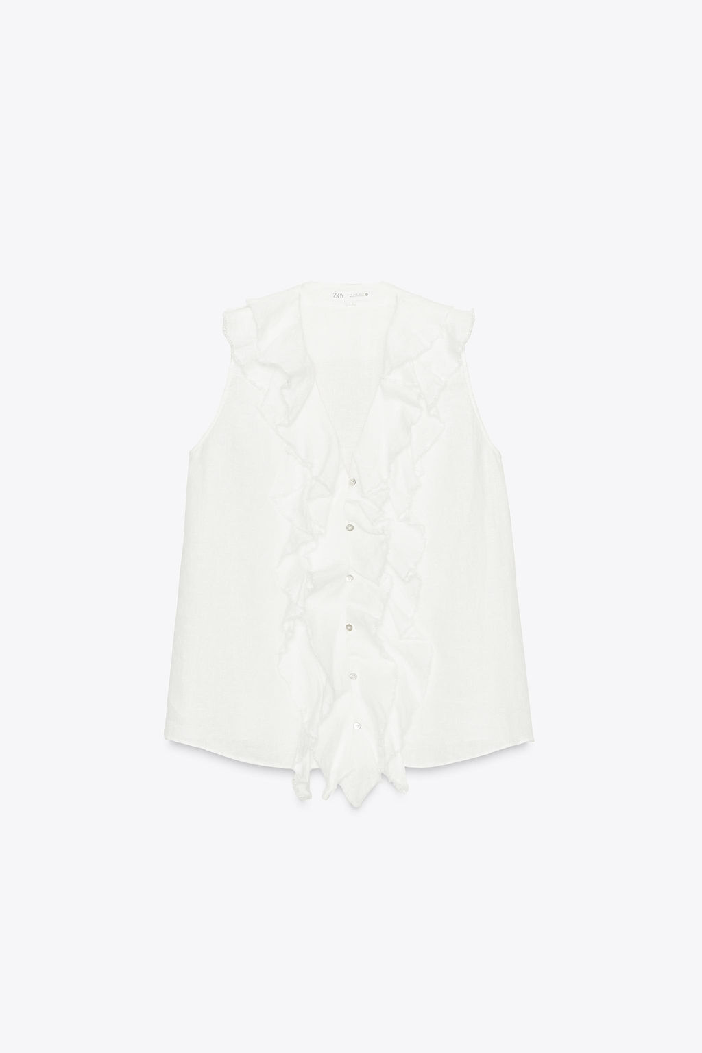 LINEN RUFFLE SHIRT ZW COLLECTION - Zara фото 5