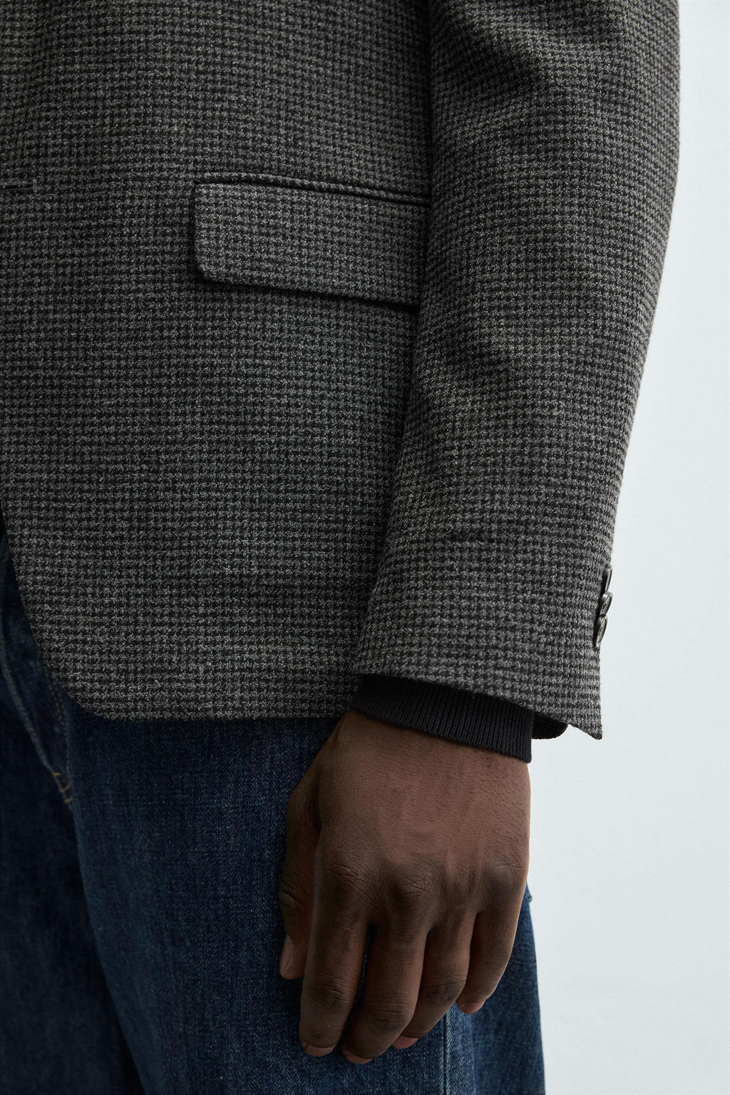 HOUNDSTOOTH TEXTURED BLAZER - Zara фото 7