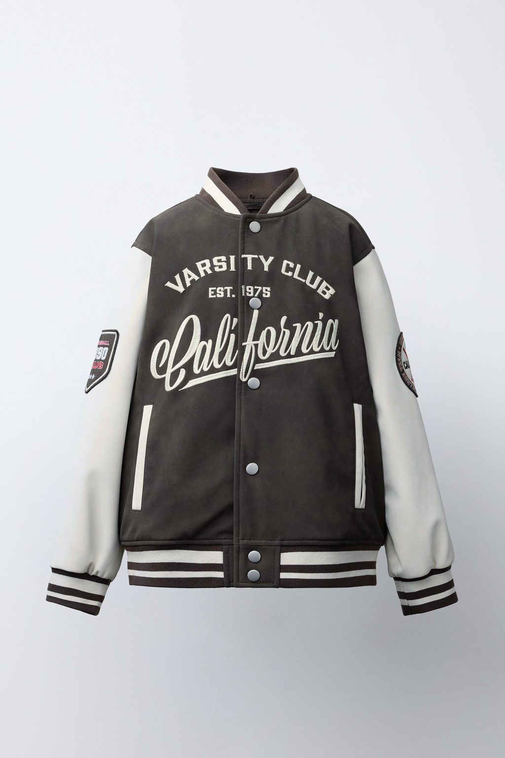 BOMBER JACKET WITH HOODIE AND FAUX LEATHER SLEEVES - Zara фото 2